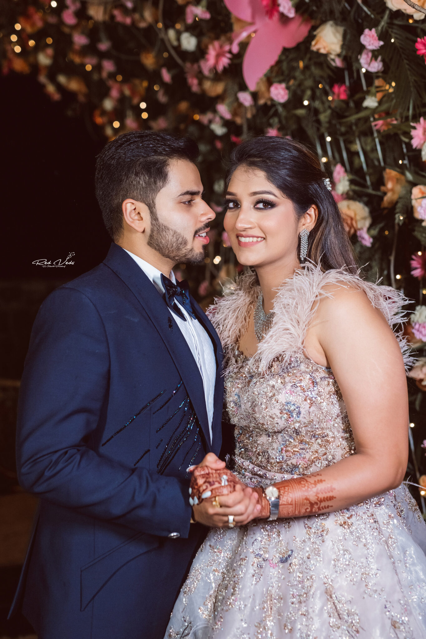 indian wedding couple hand with engagement rings Stock Photo - Alamy