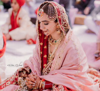 Bride Poses for Wedding
